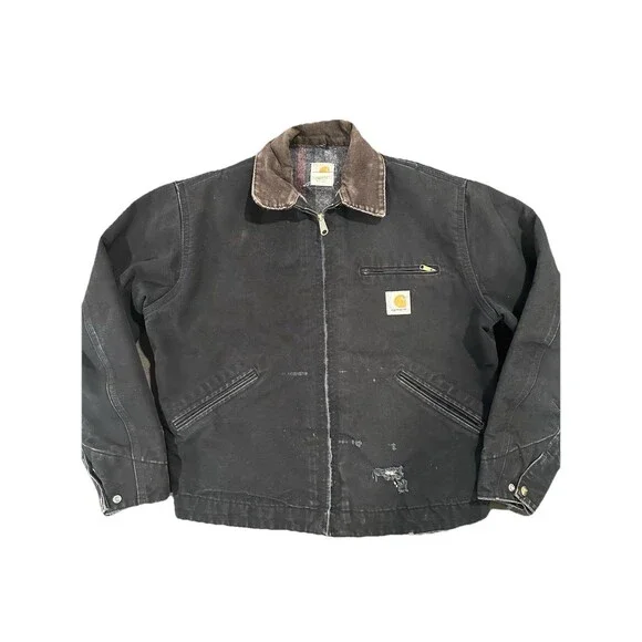 U*9様 90'Carhartt blanket liner detroit j Vintage Carhartt J97 Detroit Blanket Lined Jacket Black Xl